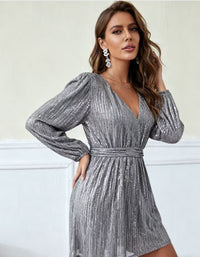 Womens Sequined Short Cross-Border Dress