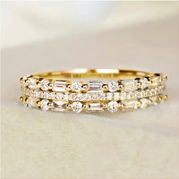 Multilayer Ring Three-layer Fine Circle Line Setting For Women Full Finger Rings Jewelry Gifts