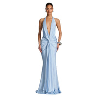 Strapless Sexy Backless Slit Maxi Dress