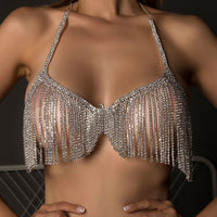 Large Tassel Rhinestone Body Chest Chain Nightclub Fashion