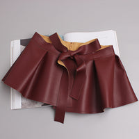 Foliage Skirt With Tie And Bow Decoration Skirt With Wide Waistband