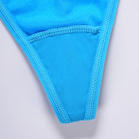 Grinding Stitching Satin Thin Women's Sports T-back