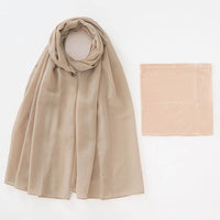 Modal Breathable Elastic Bucket Hat With Pearl Chiffon Scarf Headcloth