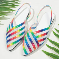 New Flat-bottomed Mesh Hollow-out Closed-toe Sandals