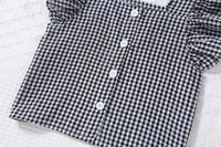 Wooden Ear Sleeveless Vest Shirt Shorts Two-piece Set Infant Plaid Suit