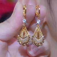 Purple Crystal Leaf Drop Earrings, Light Luxury French Style, Elegant Niche Design Ear Cuffs