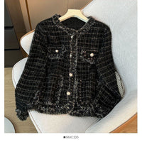 New French-style Chic Knit In Faux Mink Velvet For Spring And Autumn