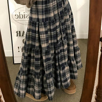 British Retro Plaid Patchwork A-Line Skirt