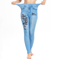 Womens Sexy Tummy-Control Butt-Lifting Butterfly-Print Leggings