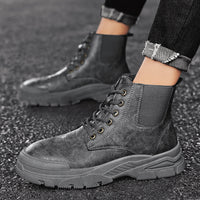 All-match Martin Boots Solid Color Casual Men's Shoes Black New