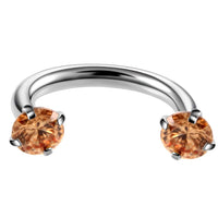 Stainless Steel Piercing Ornaments Round Double Zircon Nose Ring U-shaped Nose Ring
