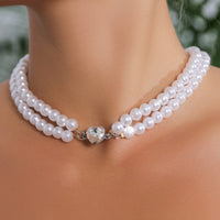 Elegant Retro Exaggerated Pearl Geometric Necklace