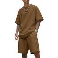 Mens Loose-Fit Summer Sports Short-Sleeve Suit