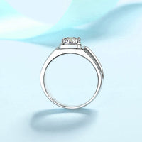 Moissanite Ring Men's S925 Sterling Silver Ring 1 Karat