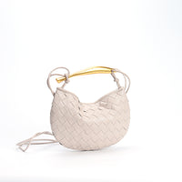 Woven Bag Fashion Cattlehide Leather Commuter Portable Shoulder Crossbody Bag