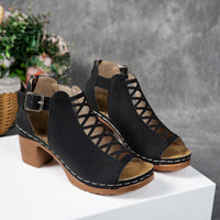 Stylish Plus-size Chunky-heel Womens Sandals