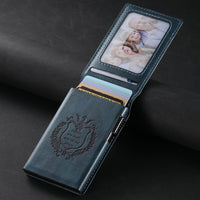 Oil-wax Grain Glossy Full-wrap Leather Card Holder