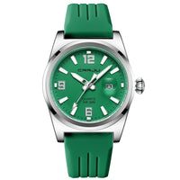Unisex Round Calendar Waterproof Rubber-Strap Watch