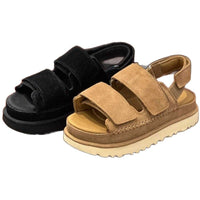 Women's Plus Size Peep Toe Suede Platform Sandals
