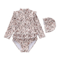 Girls' One-piece Quick-drying Long-sleeved Swimsuit