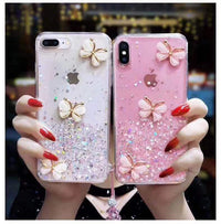 Butterfly Glitter Epoxy Phone Transparent Soft Shell Can Be Customized