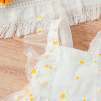 Girls' Solid Colour Patchwork Daisy Mesh Back Triangle Harness