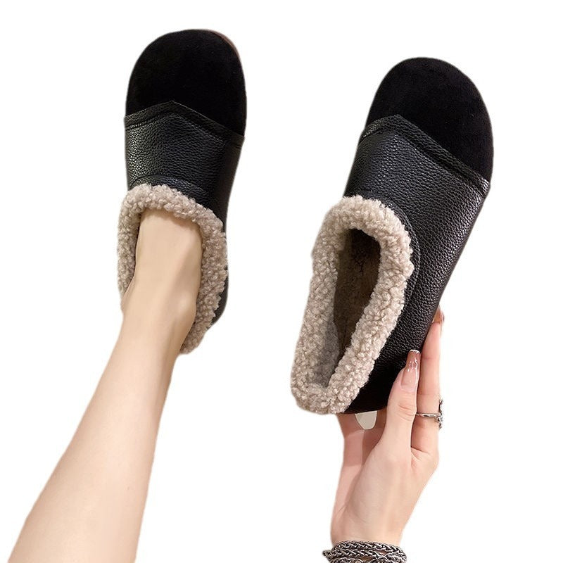 Beef Tendon Soft-sole Cotton Shoes Female Fleece Lined Comfortable