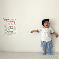 Children's Clothing Baby Ice Cream Plaid Short Sleeve Suit