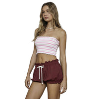 Womens Striped High-Stretch Tube Top
