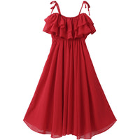 Girls' Dress With Suspenders And Big Skirt