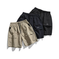 Solid Color Large Pocket Straight Cropped Pants Japanese Fashion Brand