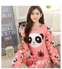 Fashion Cartoon Lady Long Sleeve Pajamas Suit
