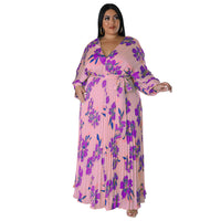 Loose-fitting Pleated Maxi Dress For Women