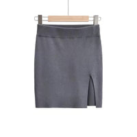 Short Skirt Fashion Side Slit Slim Knit