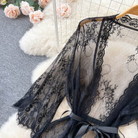 Fashion Women's Mesh Lace Nightdress Cardigan