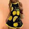 Printed Versatile Crew-Neck Sleeveless Tank Dress Womens Apparel