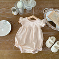 Boys And Girls Retro Plaid One-piece Romper