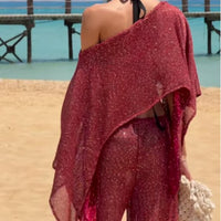 Off-the-shoulder Dress With A Wrap-style Bodice And Large Ruffled Hem