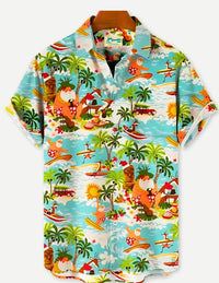 Summer Leisure Printed Hawaiian Shirt Men Vacation Seaside