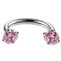 Stainless Steel Piercing Ornaments Round Double Zircon Nose Ring U-shaped Nose Ring