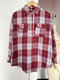Casual Fashion Loose Plaid Pocket Shirt For Women