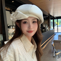 Bowknot Niche Crowd Beret Temperament Makes Face Look Smaller Painter Cap Trendy