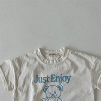 Three-color Infant Toddler Cartoon Bear Top Short-sleeved Casual T-shirt