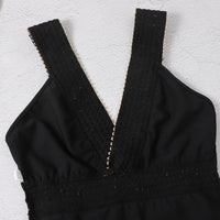 Black Slim One-piece Swimsuit