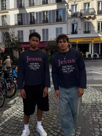 Jesus Is The Way HoodieT-Shirt With A Crew Neck And Long Sleeves