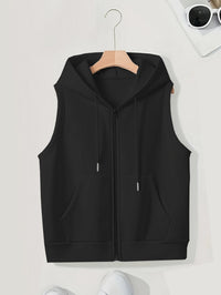 Women's Sleeveless Slim-fit Cardigan Zip Sweater