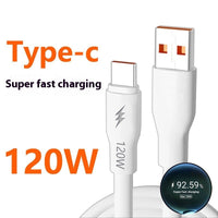 120W Fast Charge 6A Double USB Type-C Cable