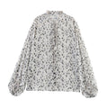 Women's Stylish Graceful Simple Long Sleeve Lace-up Polka Dots Shirt
