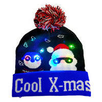 Cross-border Festival Autumn And Winter Fashion Christmas Knitted Hat Party Warm Adult With Fur Ball Christmas Hat