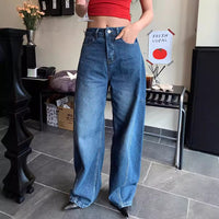 Sickle Wide Leg Thin Jeans Deconstructed Casual Loose Banana Pants